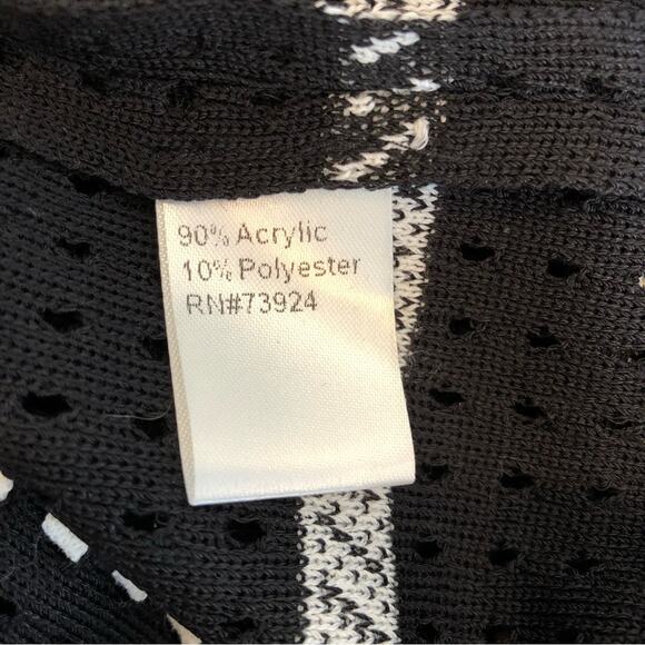 Misook black and white plaid knit open front jacket size Extra Small XS - Picture 8 of 14
